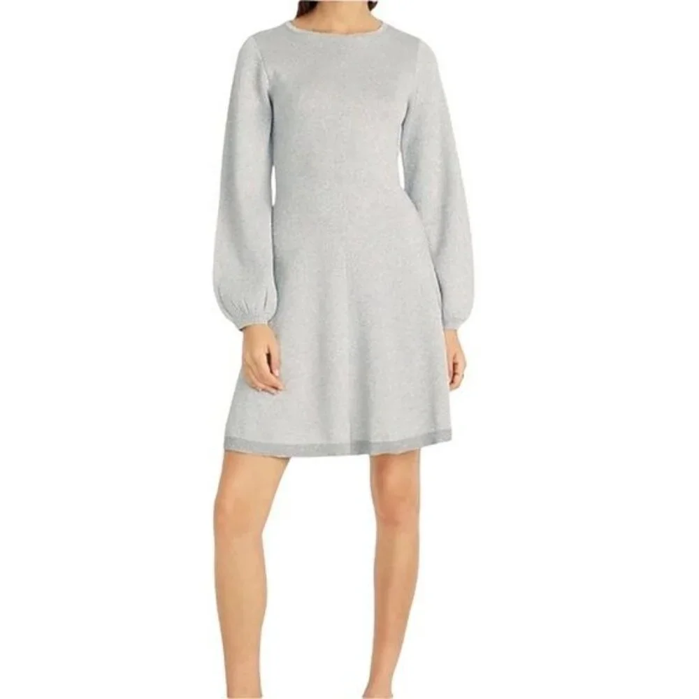 J. Crew Lurex Twist Back Dress in Silver Grey Size Medium NWT